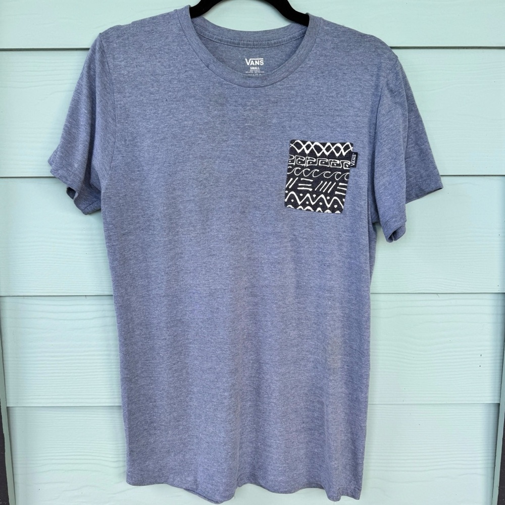 Vans Unisex Heather Gray Graphic Pocket Tee Size S